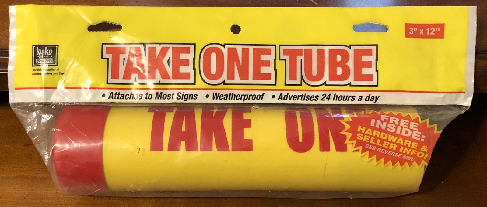 Hy-Ko 22130 Take One Plastic Tube 12″ X 3″ Realtor Supply / Home Signs NEW