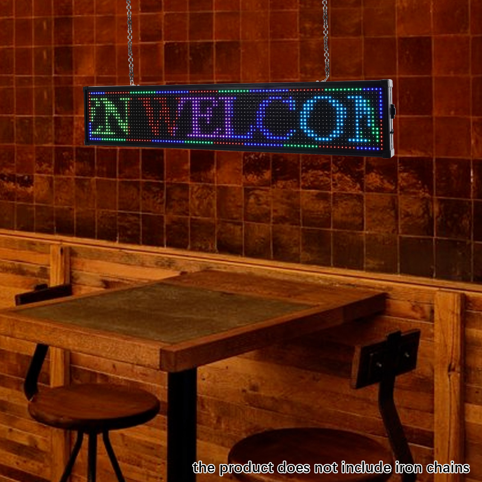 39.4×7.5″ LED Scrolling Sign Programble Digital Advertising 7Color Display Board