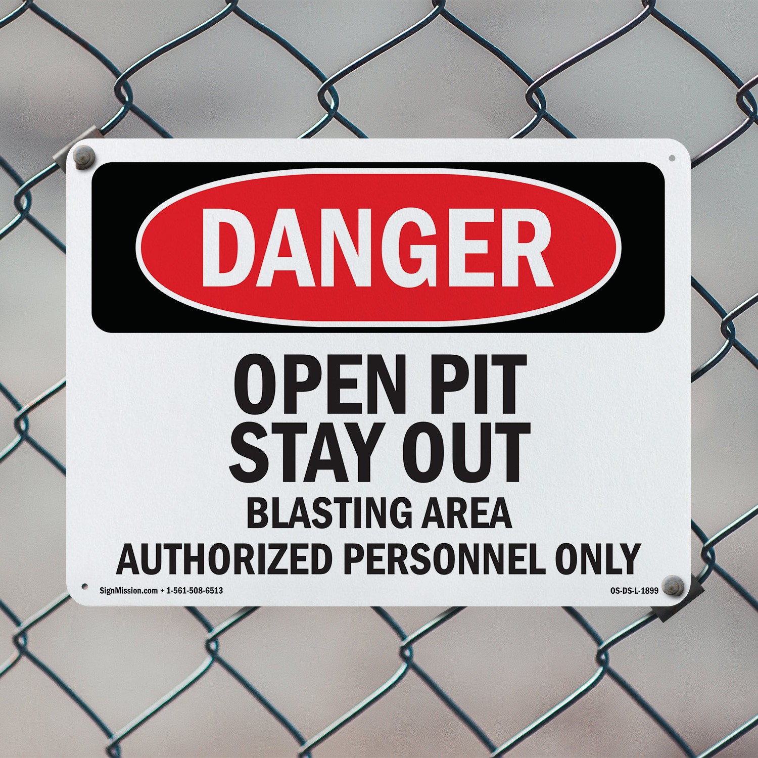Open Pit Stay Out Blasting Area OSHA Danger Sign Metal,, Decal 5 or 10 Pack