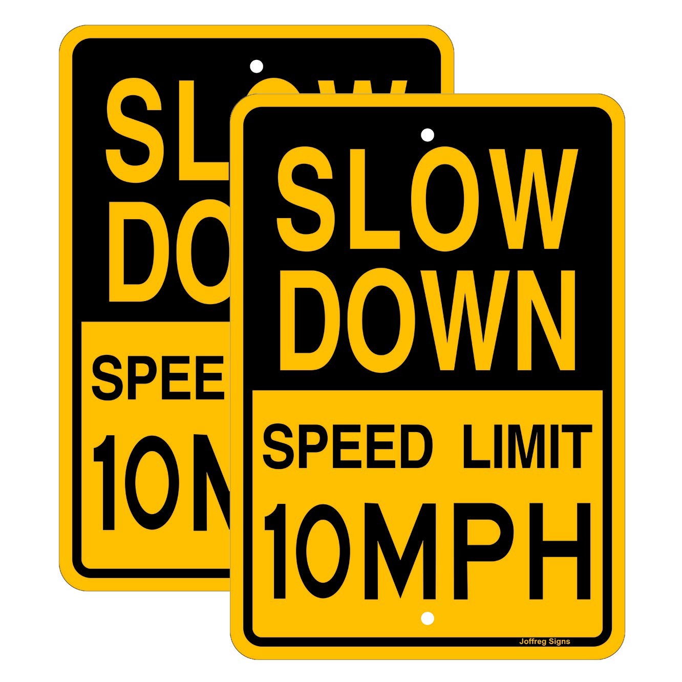 17×12 Inch Slow Down Speed Limit 10 MPH Reflective Aluminum Sign 2 PCS