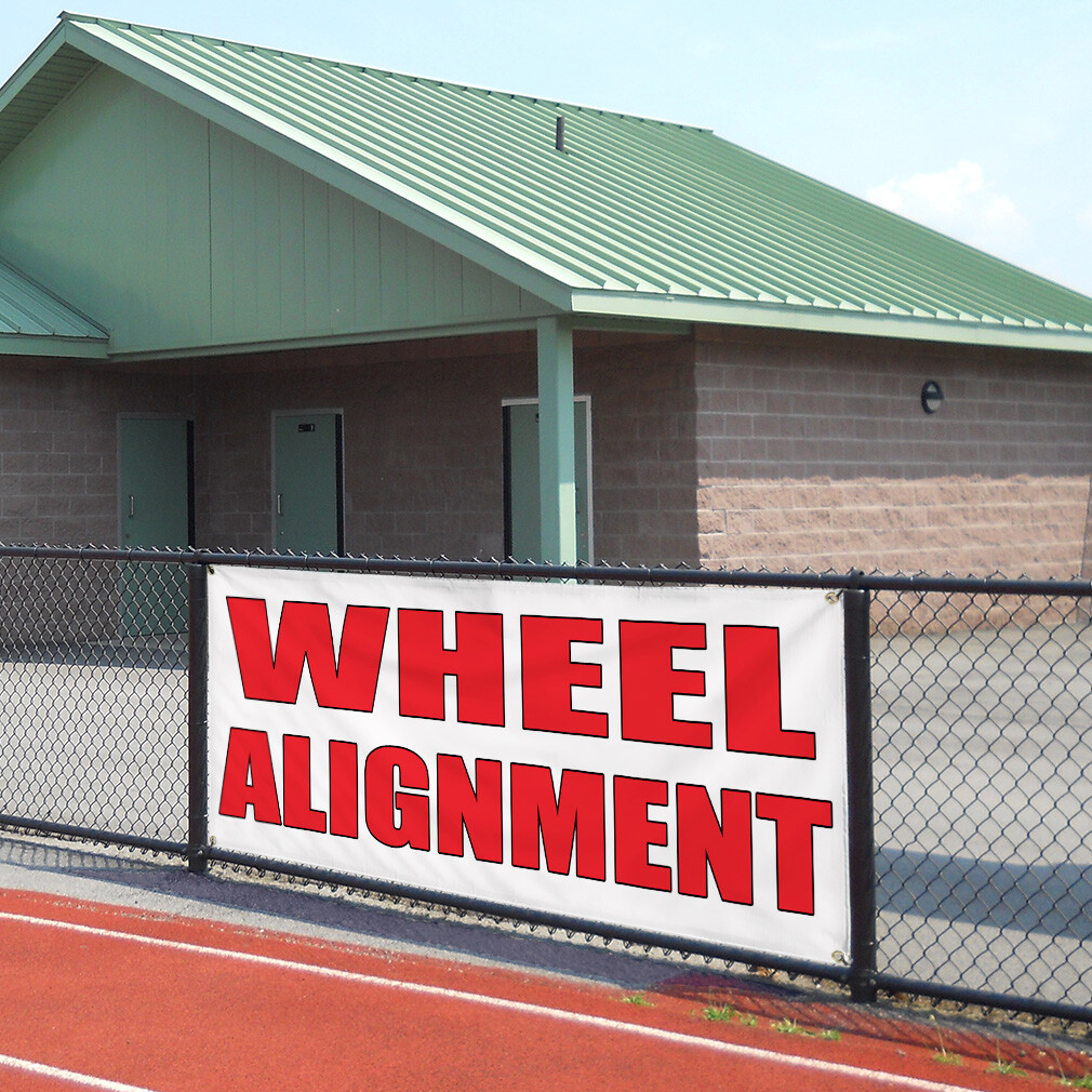 Vinyl Banner Multiple Sizes Wheel Alignment Auto Body Shop Car Repair B Outdoor