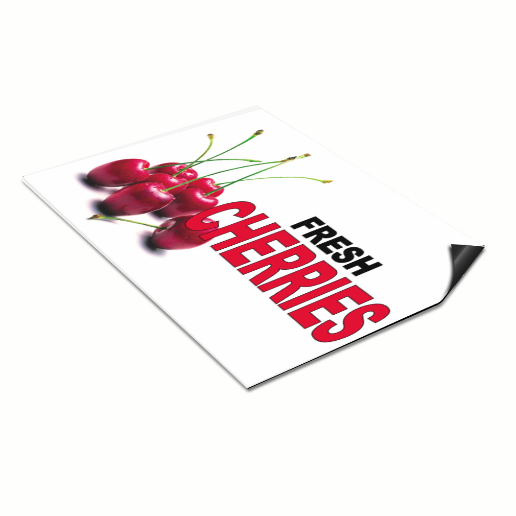 Car Magnet Set of 2 Fresh Cherries Black Red Food Bar Restaurant Food Truck