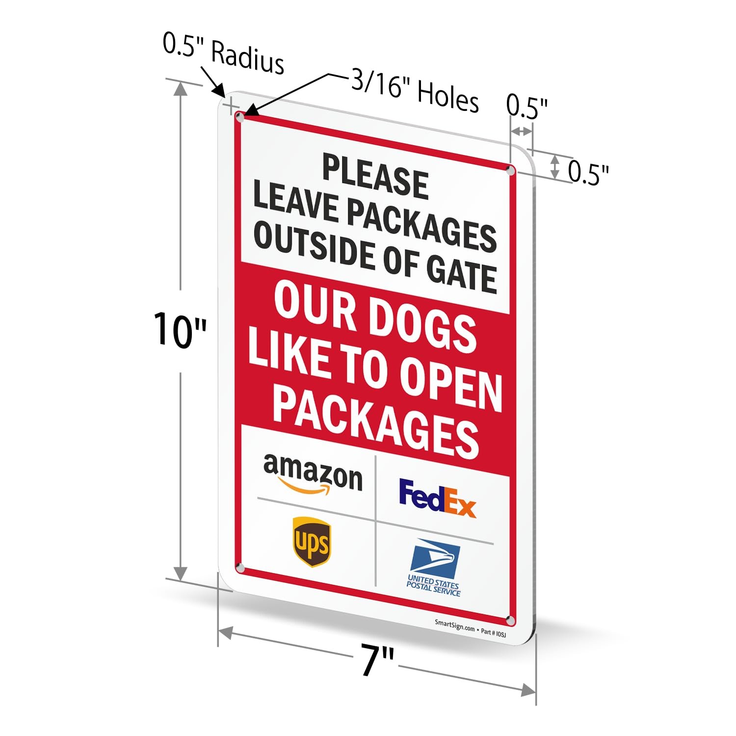 Leave Packages outside Gate Dogs like to Open Packages Sign with Delivery Partne