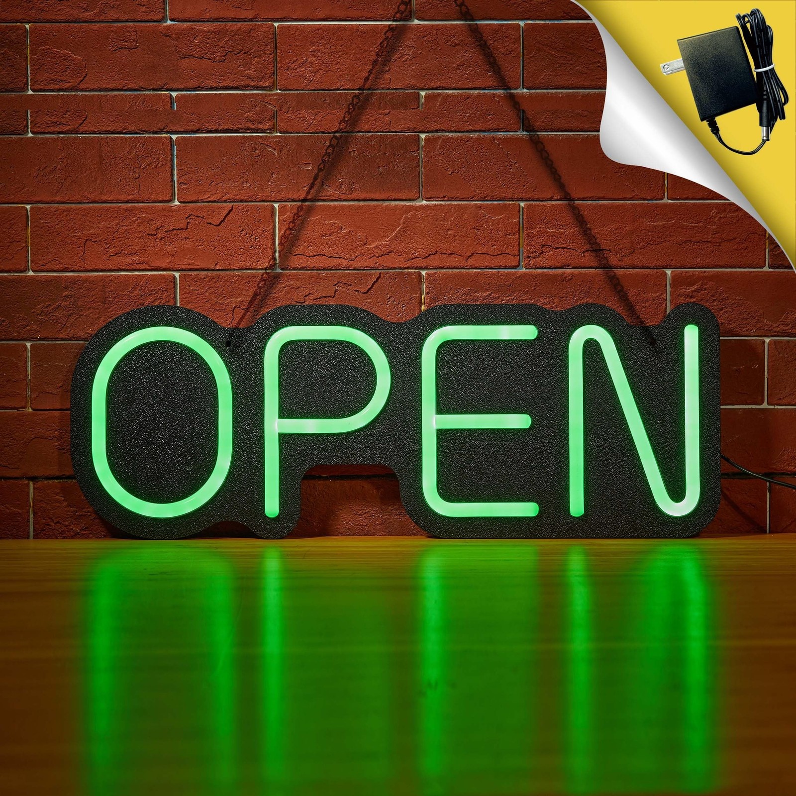 24 inch Neon Open Signs for Business, Open Sign With Textured Backboard LED A…