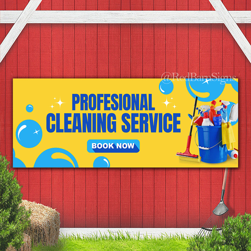 Professional Cleaning service book now indoor outdoor banner