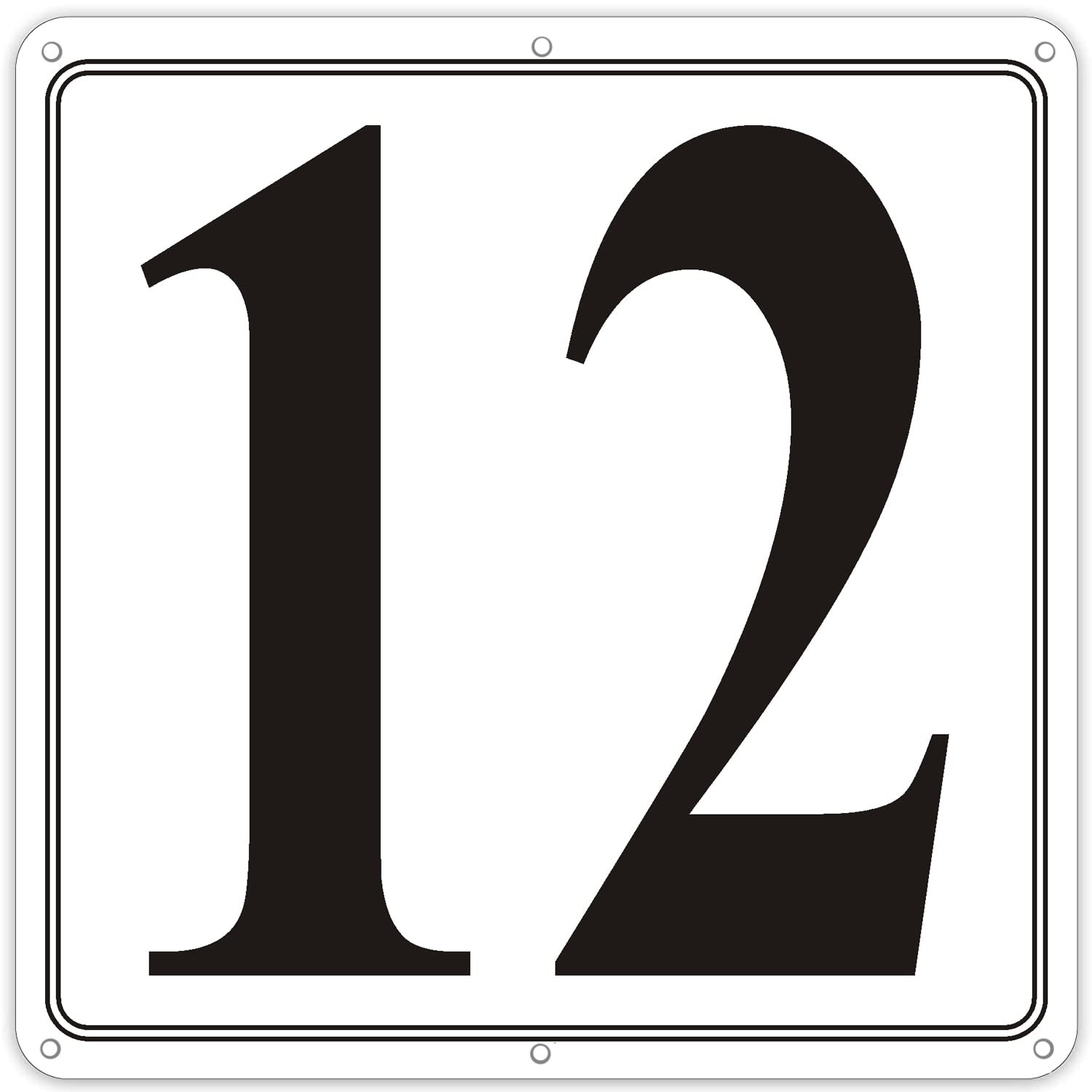 i-CowFun Premium Metal Number Signs 12 – Aluminum 12″ X 12″ Parking Spot Numb…