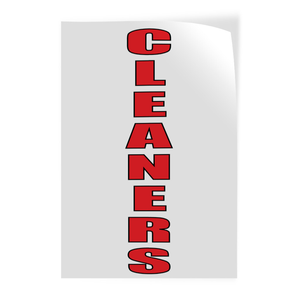 Door Decals Vertical Vinyl Stickers Multiple Sizes Cleaners Promotion Business