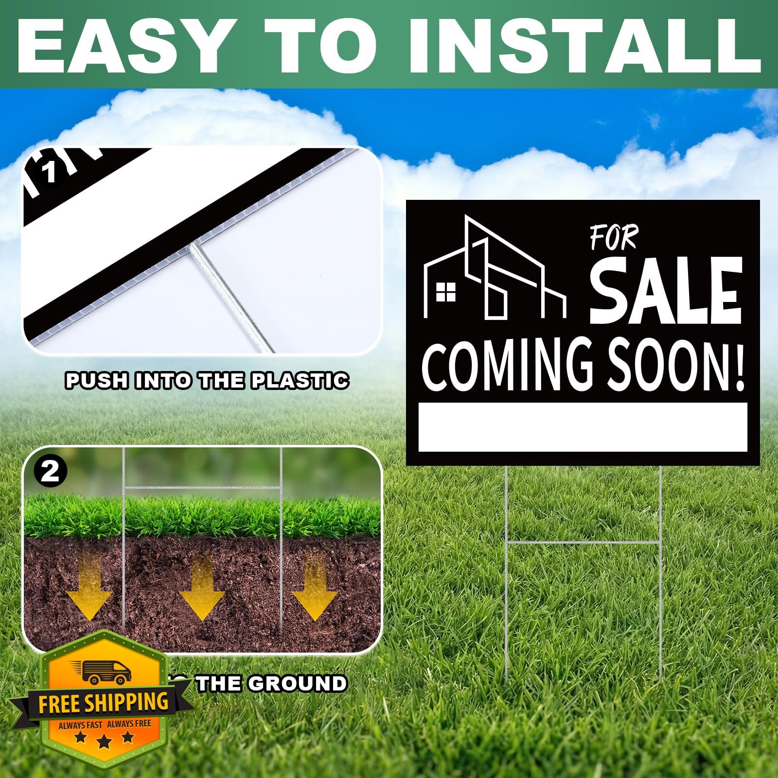 Otoolling 3 Pack Coming Soon Real Estate Sign Black