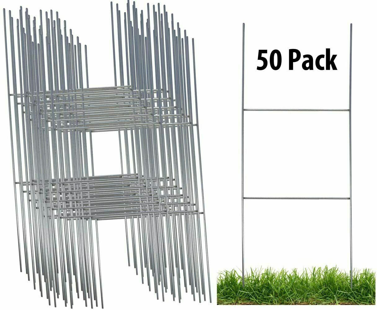 Sturdy Metal H Frame Wire Step Stakes for Yard Signs 8″x23″ no signs