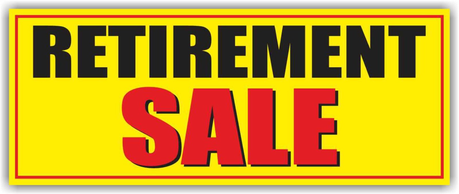 RETIREMENT SALE Advertising Banner Vinyl Mesh Sign Retiring holiday discount fix