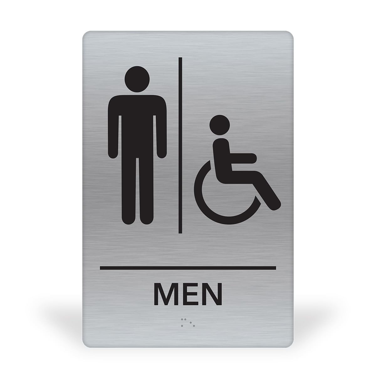 ® ADA Compliant, Men’s Handicap Bathroom Sign, Raised Icons, & 2 Braille – In…