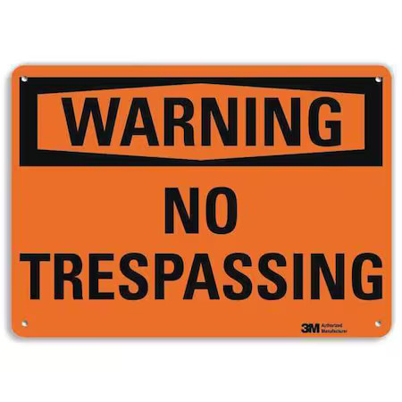 Lyle U6-1178-Na_14X10 Warning Sign, 10 In H, 14 In W, Aluminum, Horizontal
