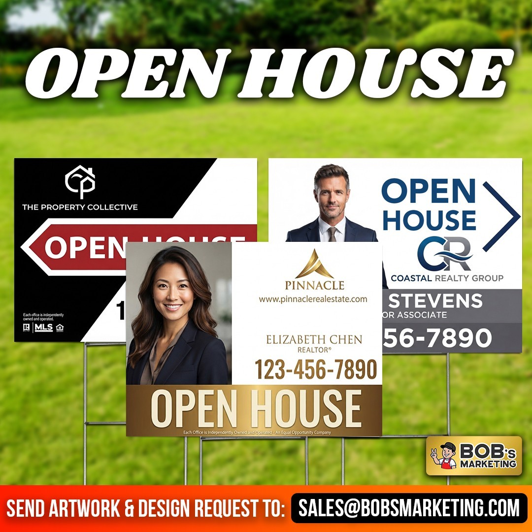 10 Pack Custom Yard Signs 24×18 Full Color Wholesale Printing + Metal H Stakes