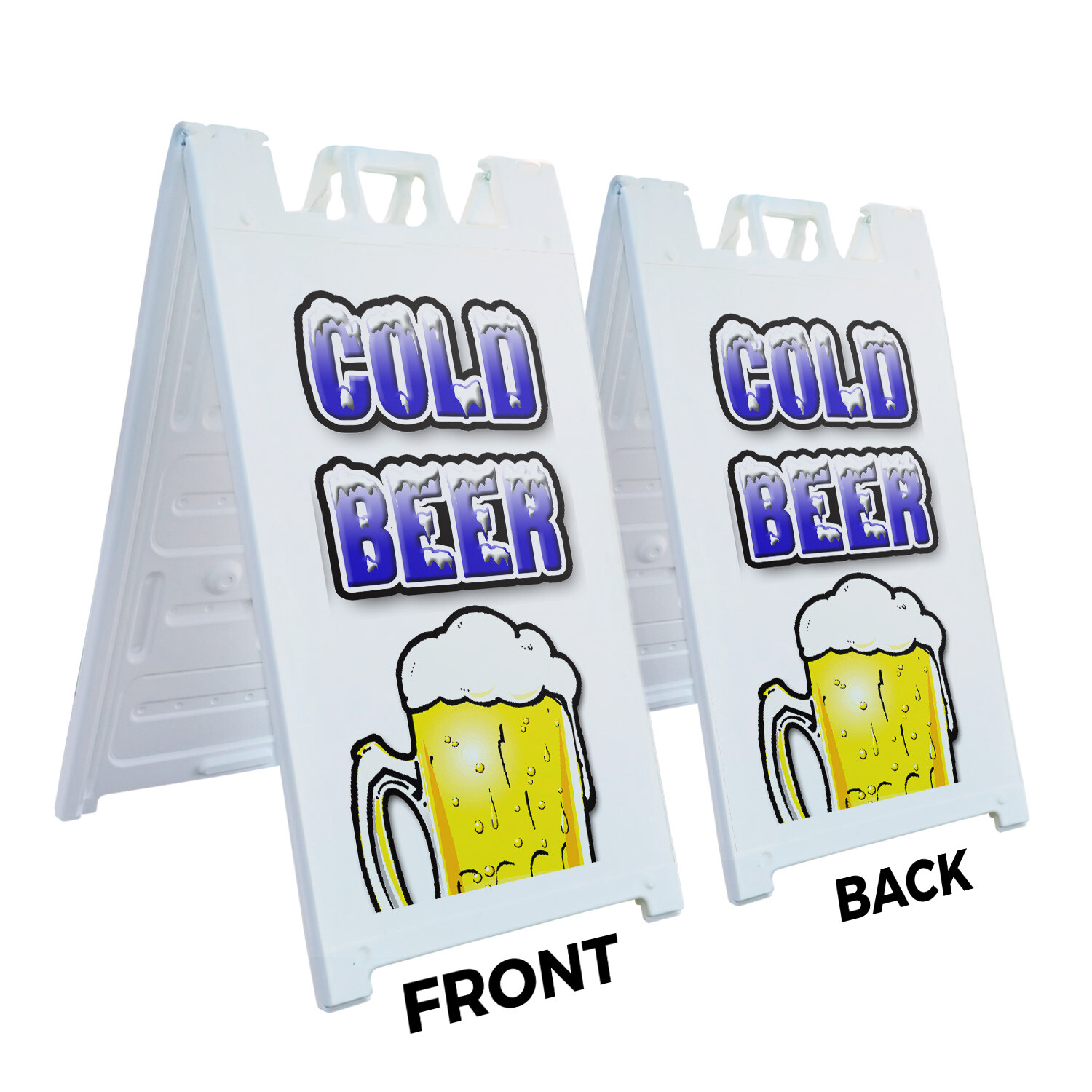 A-frame Sidewalk Cold Beer 24″ x 36″ Double Sided A-Frame Sidewalk Sign
