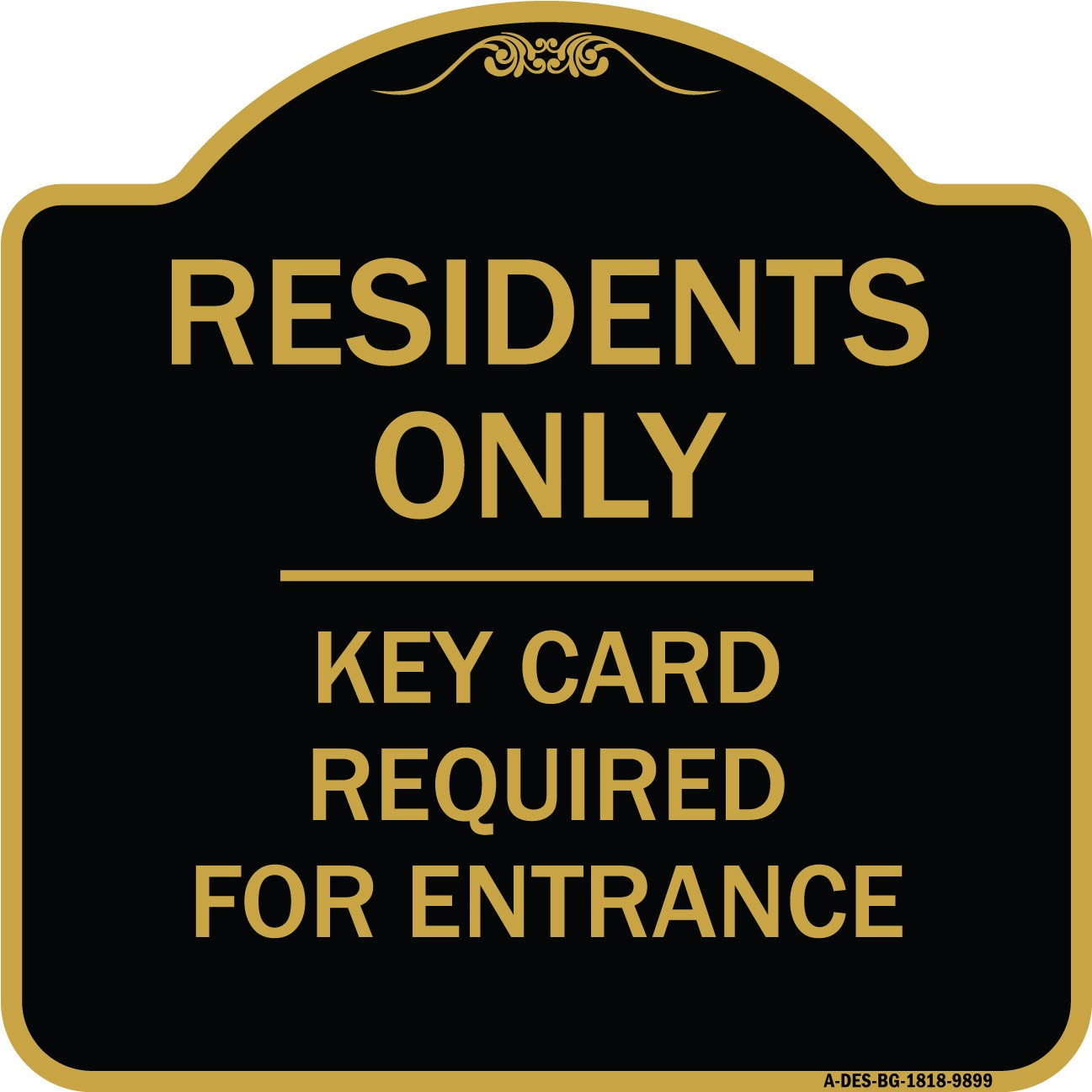 Designer Series – Residence-only-key Card Black & Gold Heavy Gauge Aluminum