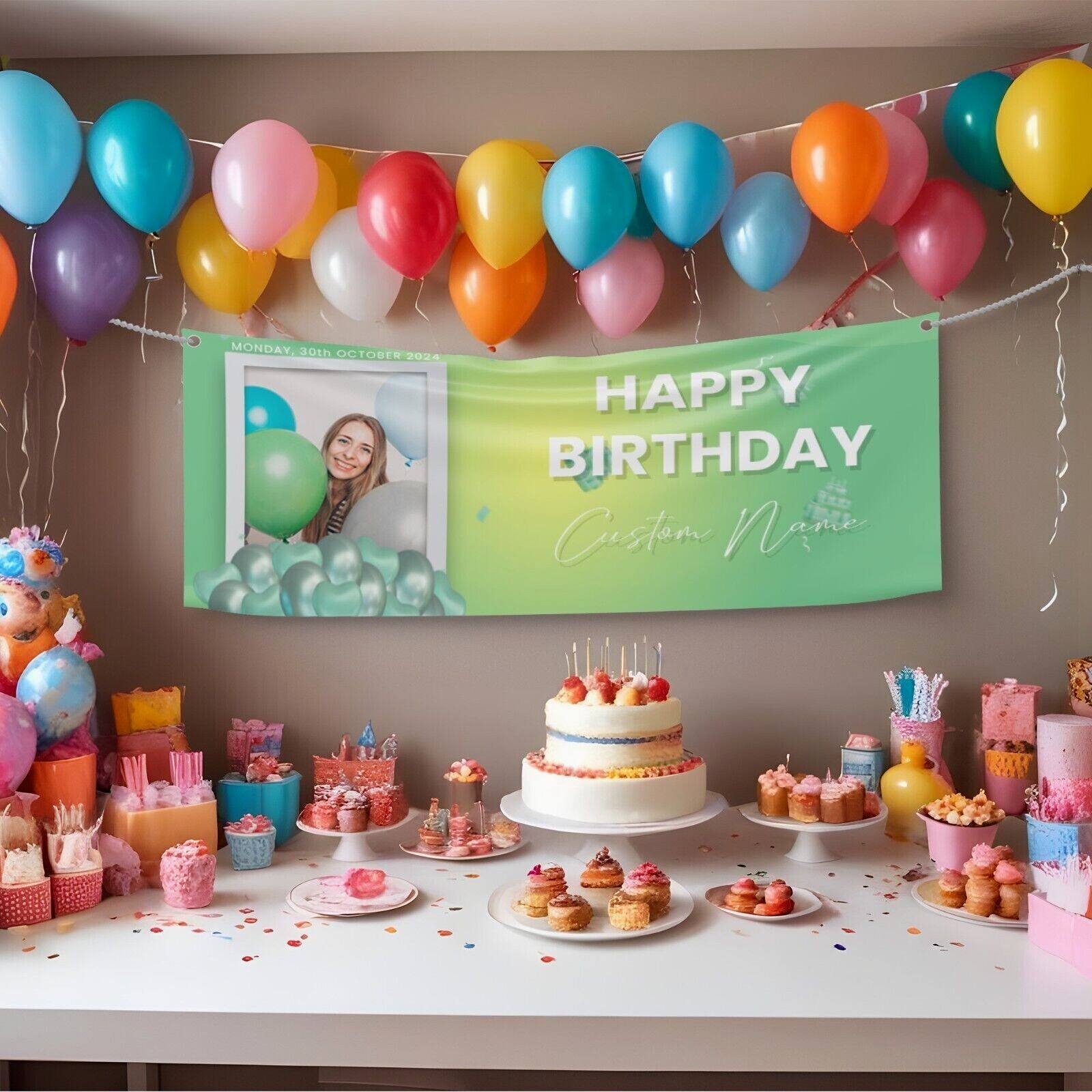 Custom Birthday Vinyl Banner, Happy Birthday Banner, Different Sizes Available