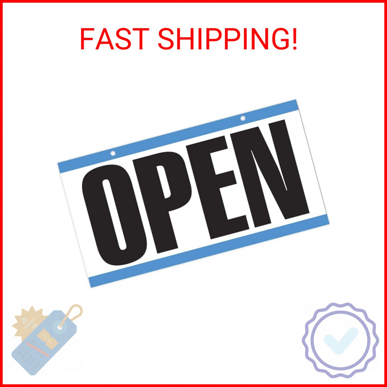 Headline Sign 9395 Double-Sided Open/Closed/Will Return Sign with Clock Hands, 6