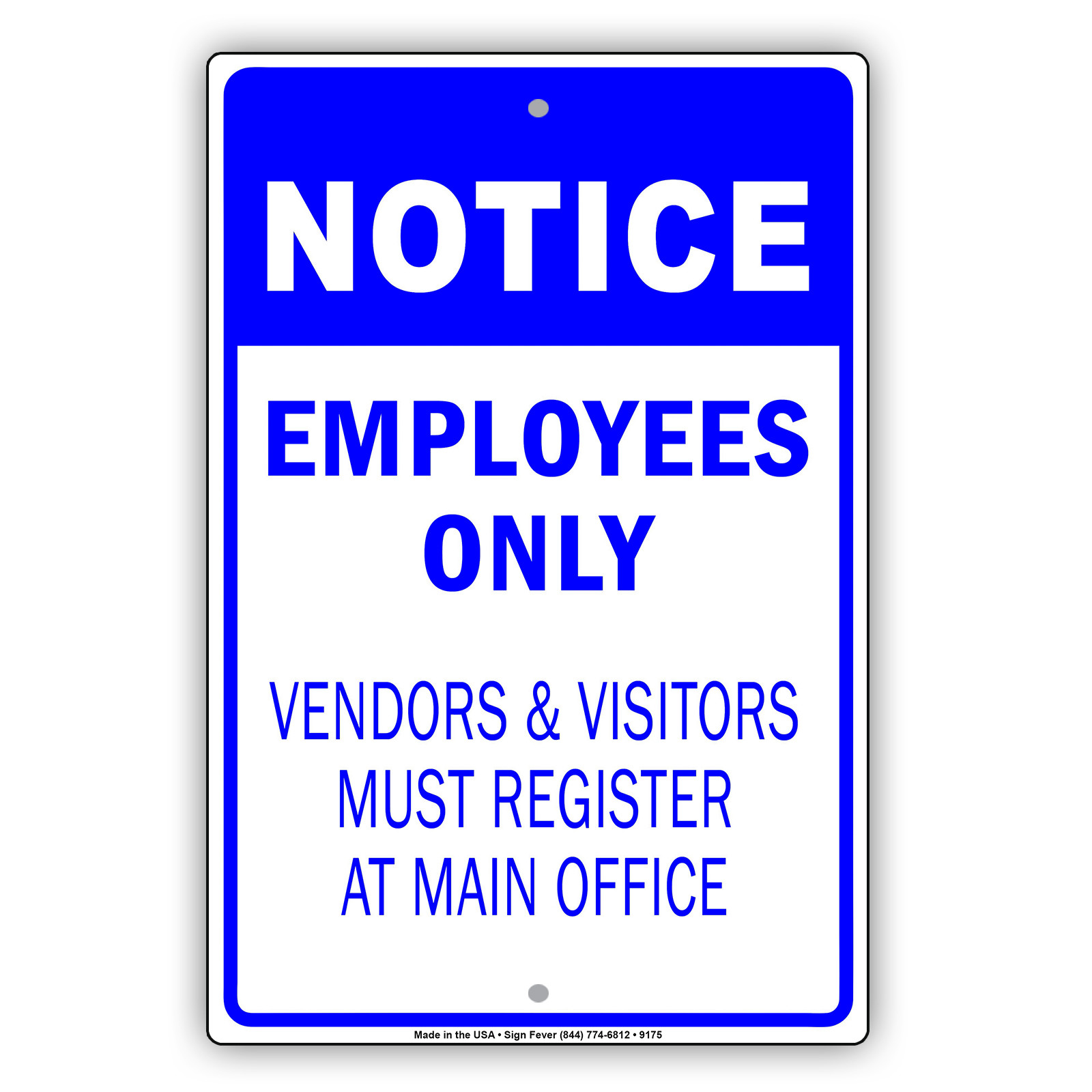 Notice Employees Only Wall Art Decor Novelty Caution Aluminum Metal Sign