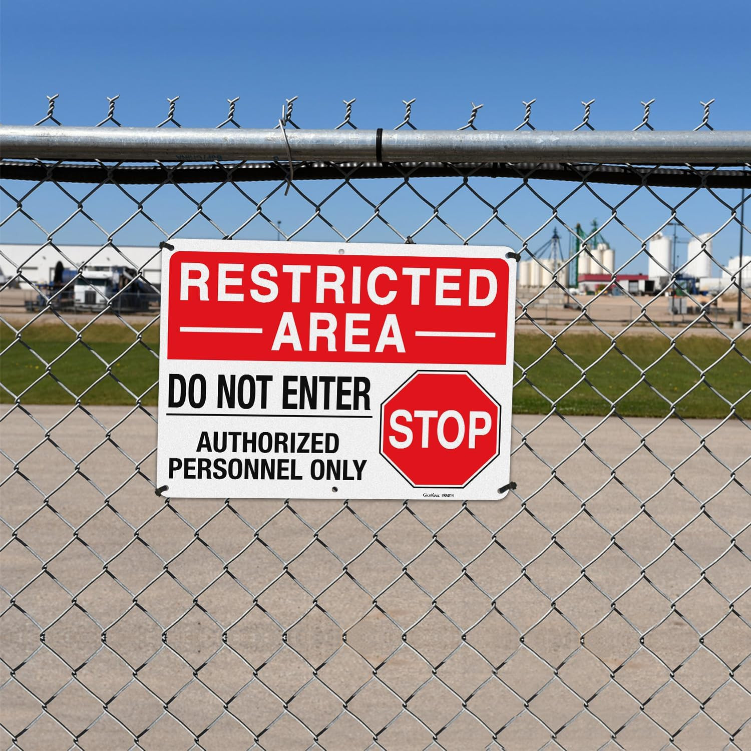 Large “Restricted Area – Do Not Enter, Authorized Personnel Only” Metal Signs, 1