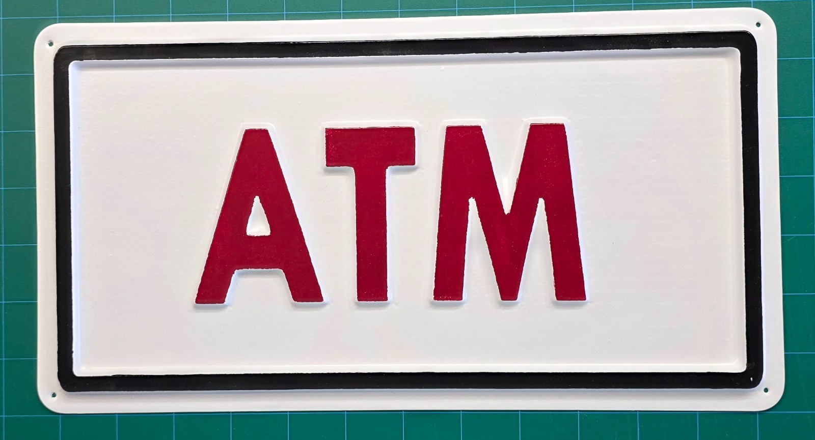 ATM Sign 3D Embossed Plastic 7X13 (VS2)