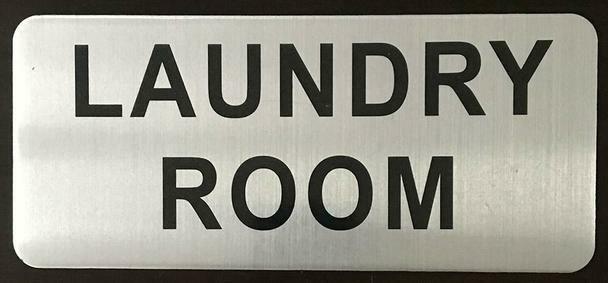 LAUNDRY ROOM SIGN (BRUSH ALUMINIUM, 3.5X8 )-The Mont argent line.–REF24-1027