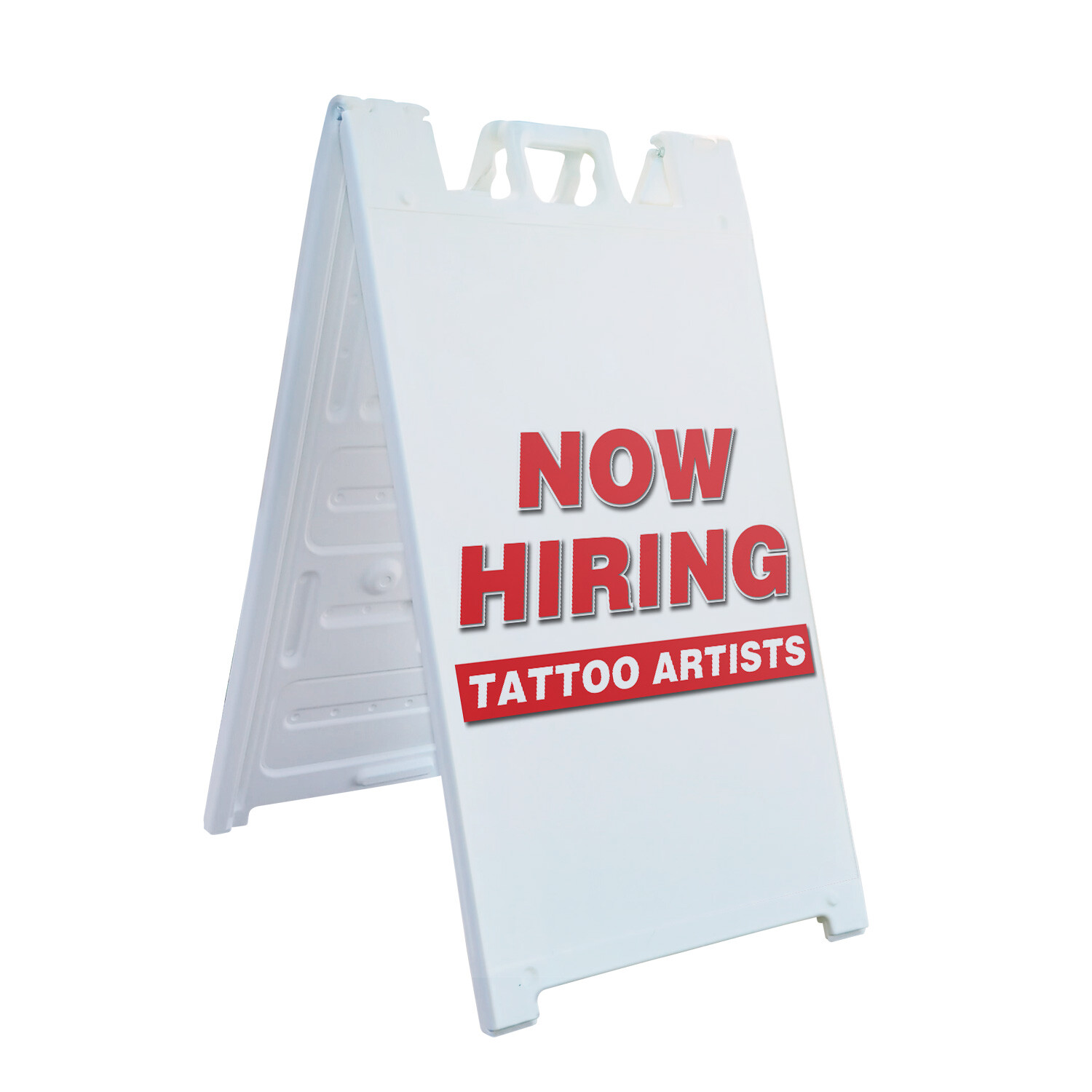 A-frame Sidewalk Now Hiring Tattoo Artists 24″ x 36″ Double Sided A-Frame Sidewa