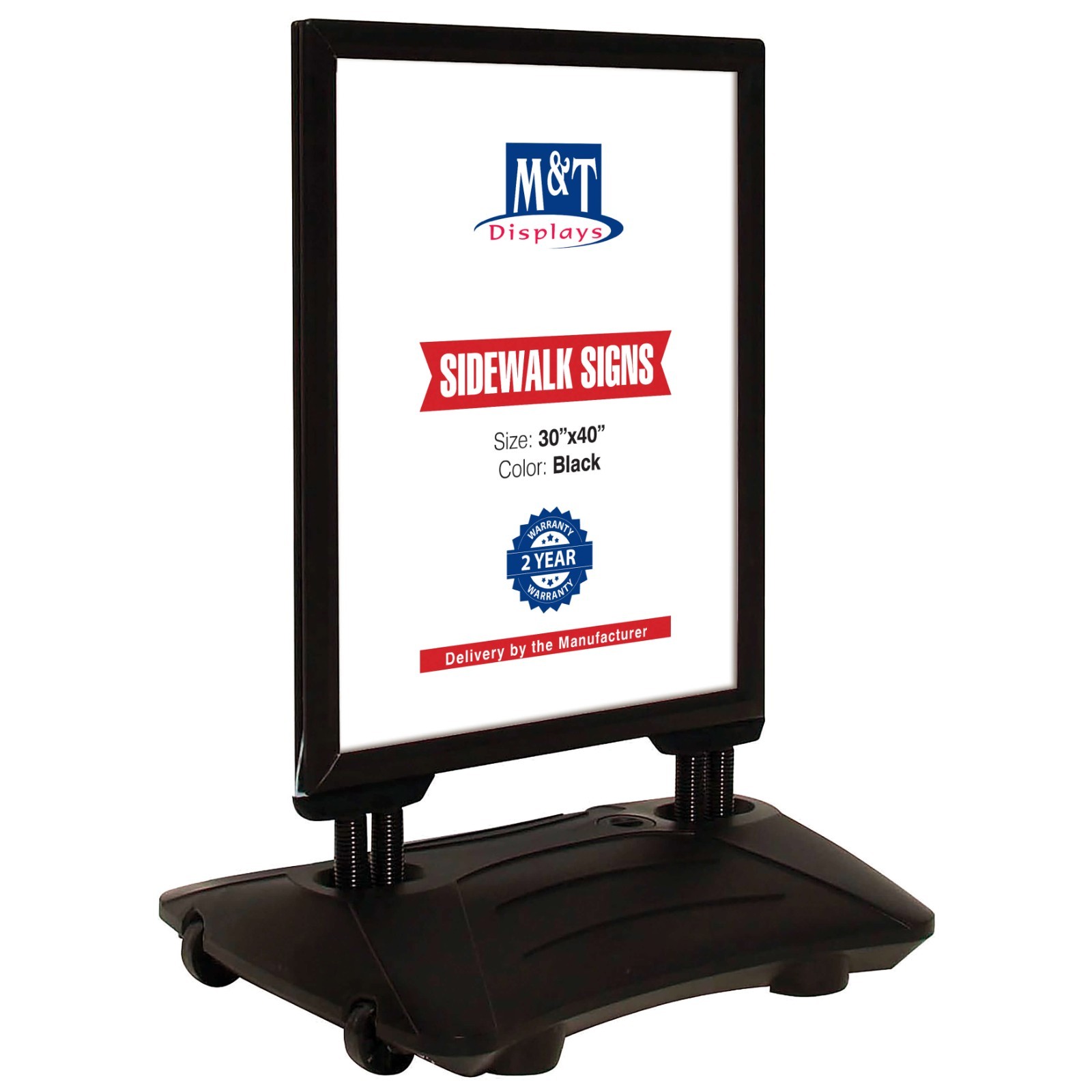 WindPro Weather Resistant Outdoor Sidewalk Sign Holder 30X40 Silver or Black