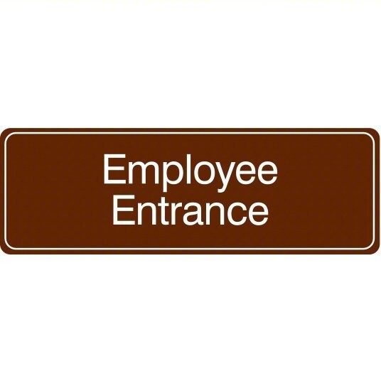 2 -Employee Entrance Acrylic, Adhesive Sign Mounting, 3 in x 9 in Sign FAST Ship