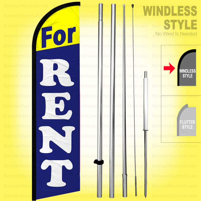 FOR RENT Windless Swooper Flag Kit 15′ Feather Tall Banner Sign bf-h