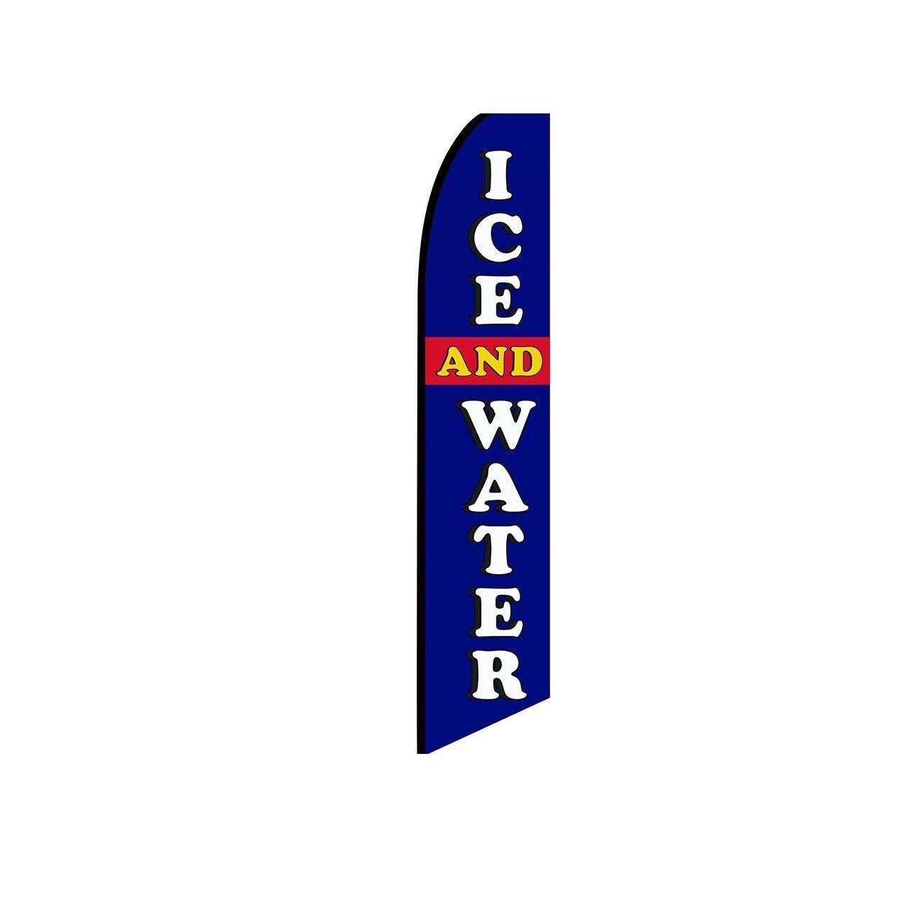 Ice and Water Blue Swooper Flutter Windless Feather Flag | 3ft W x 11.5ft Tall