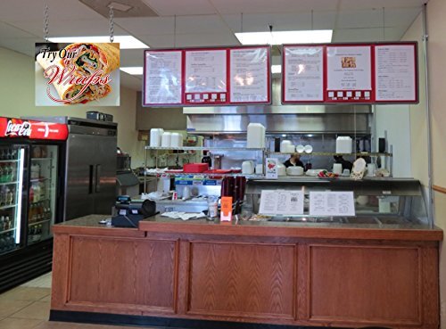 Try Our Wraps 24″x18″ Large Hanging Counter Wall Food Signs