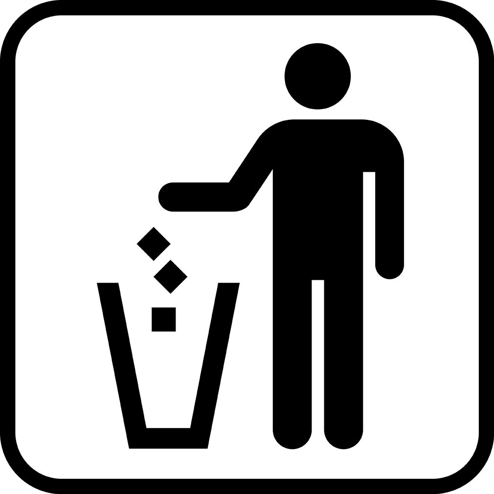 Square Metal Sign Multiple Sizes Litter Disposal Trash Hospitality Hotels Motels