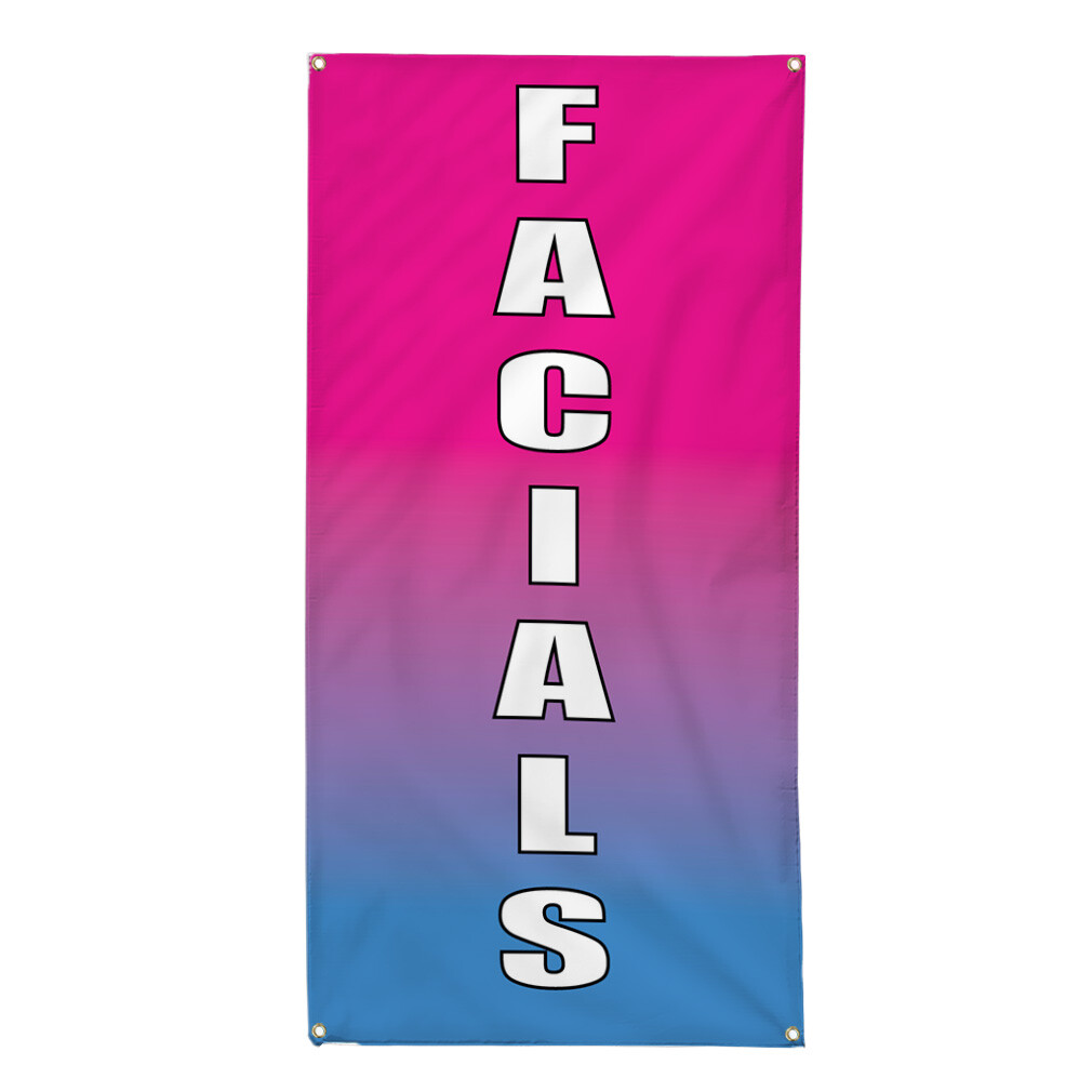 Vertical Vinyl Banner Multiple Sizes Facials Beauty Spa Business Outdoor