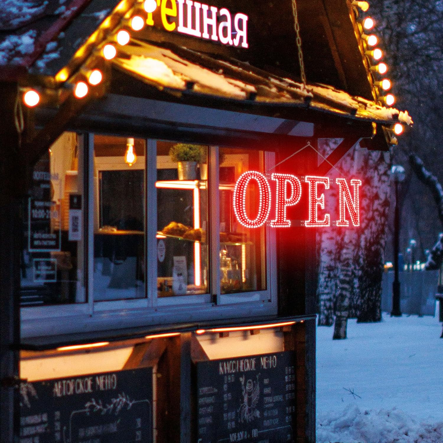 Bright LED Open Sign 30×10″ with Remote for Store, Bar, Coffee Shop, Salon