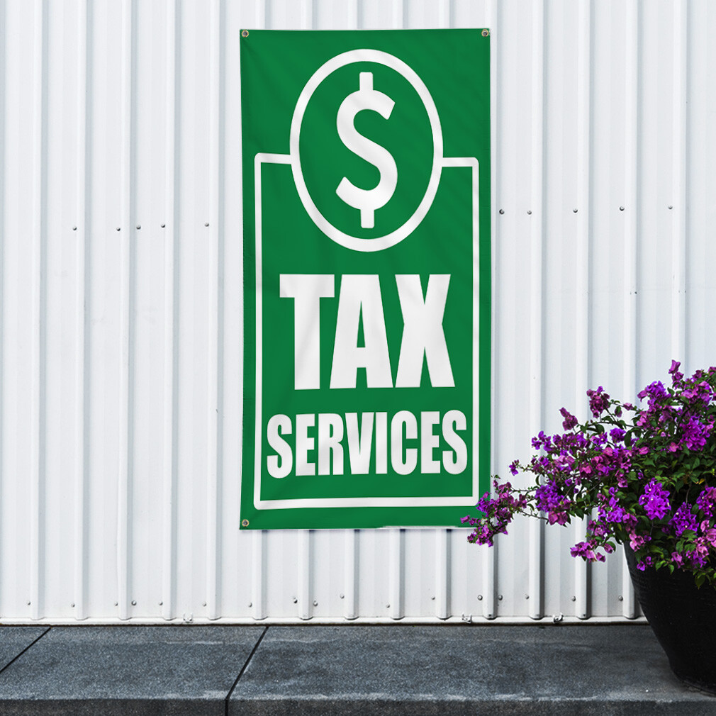 Vertical Vinyl Banner Multiple Sizes Tax Services Business Outdoor