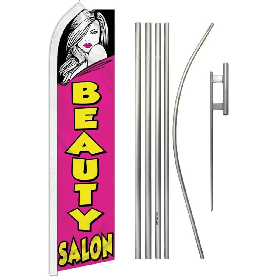 Beauty Salon Swooper Advertising Flag & Pole Kit