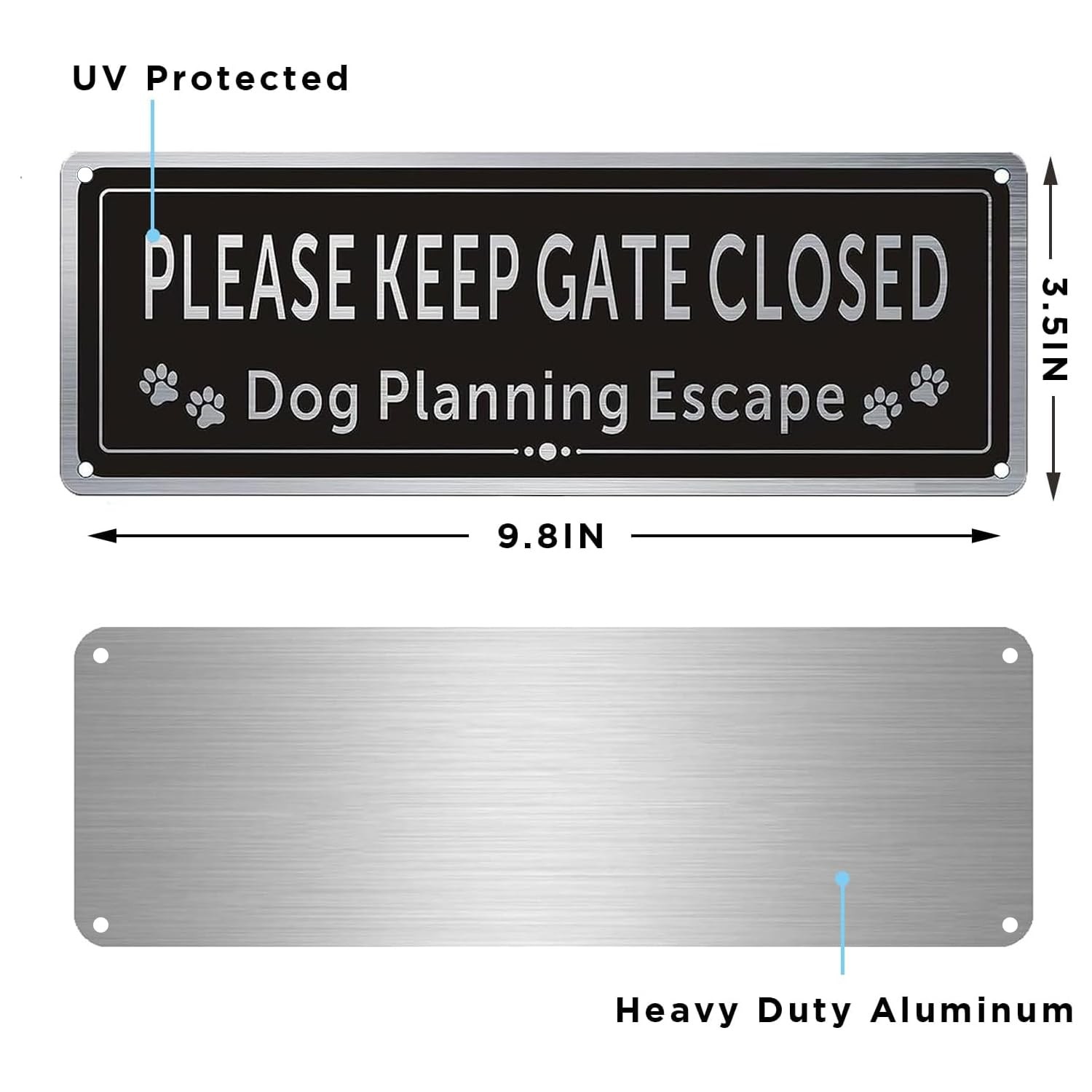 2 Pack Please Keep Gate Closed Sign – Please Close the Gate Metal Sign, Dog Plan