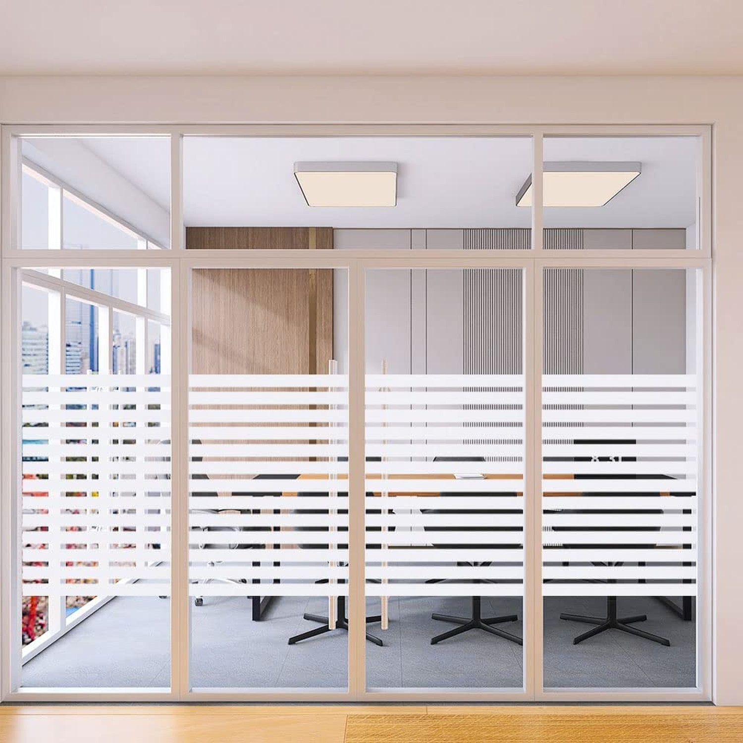 2/4 Stripe Frosted Window Film, Privacy Glass Window Sticker, Vinyl Decorativ…