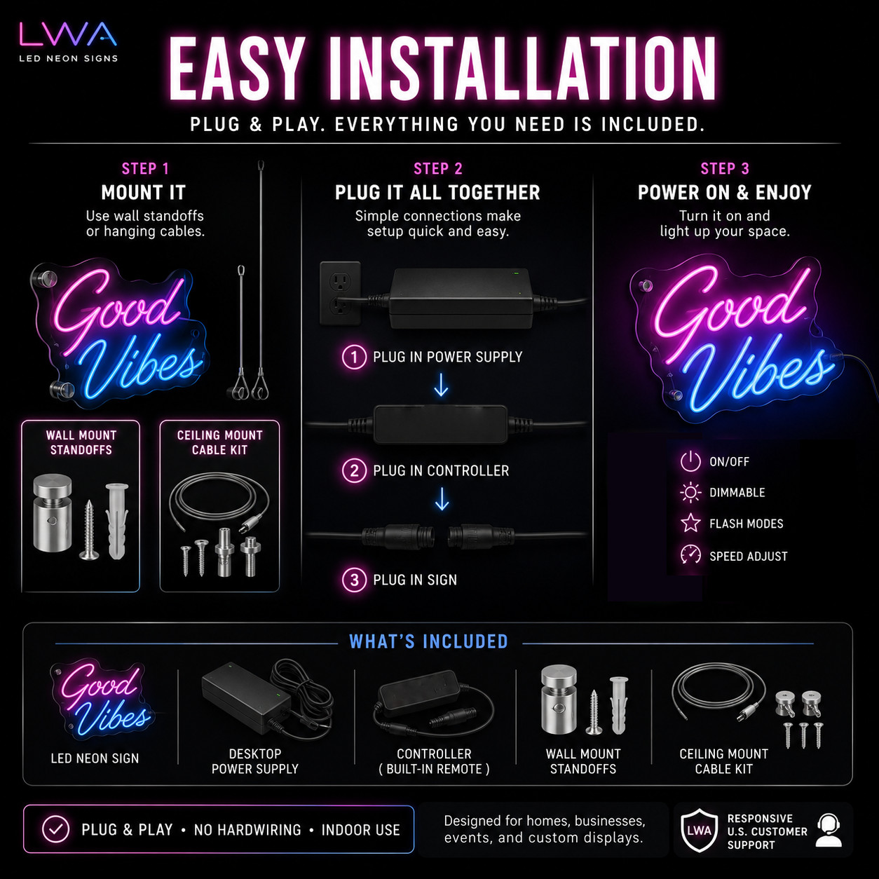 Extensions Neon LED Sign Business Wall Decor Lighted Store Sign 36 x 6 in.