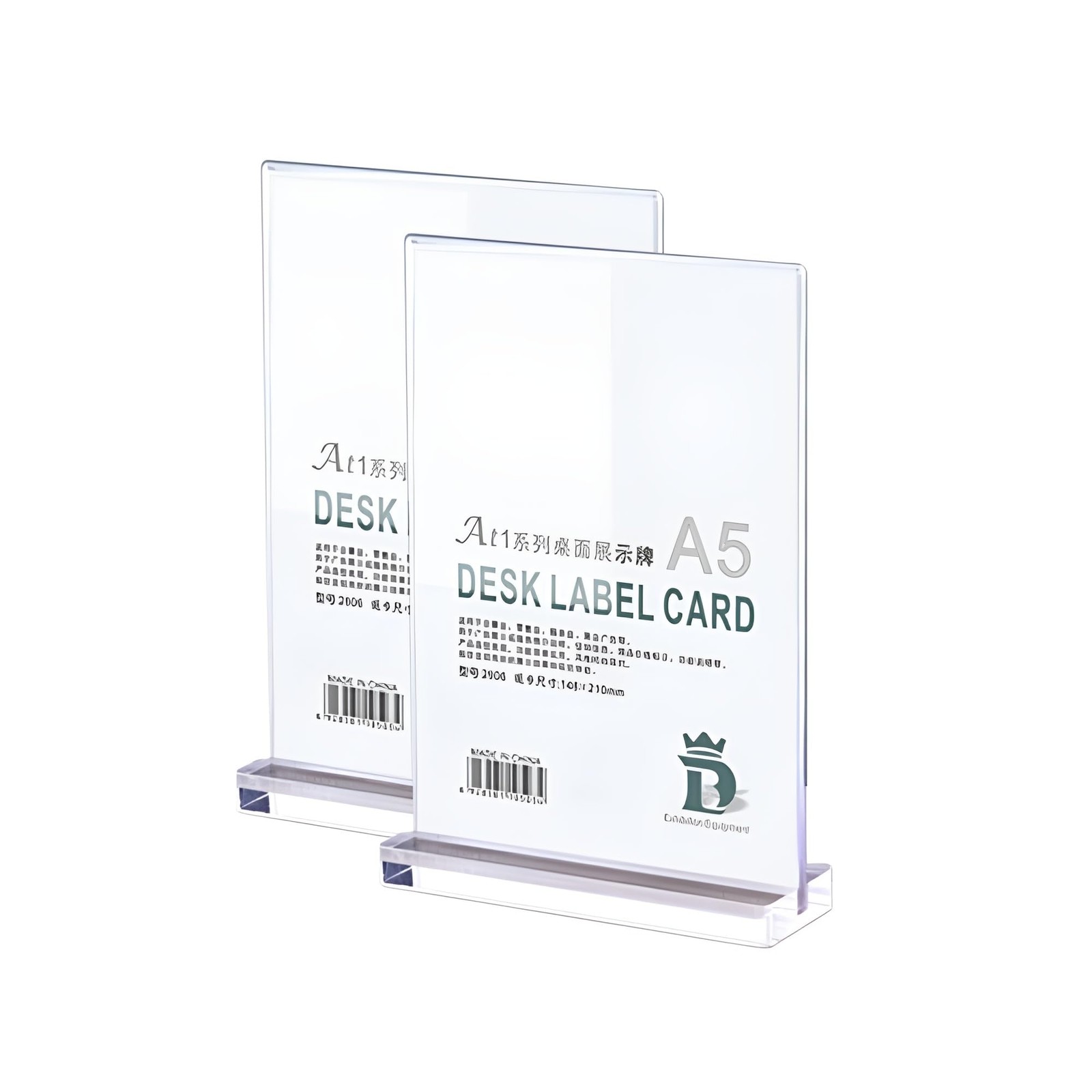 ECKEK 2 Pack Acrylic Sign Holder Menu Displays Double Sided Stand black