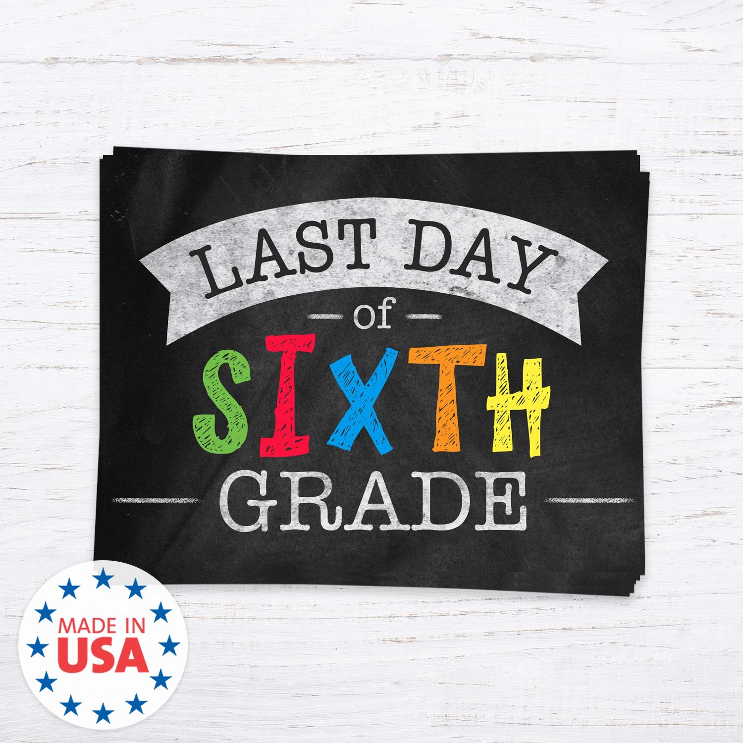 First and Last Day of School Signs / 11 x 8.5 Chalkboard Look Double Sided Ph…