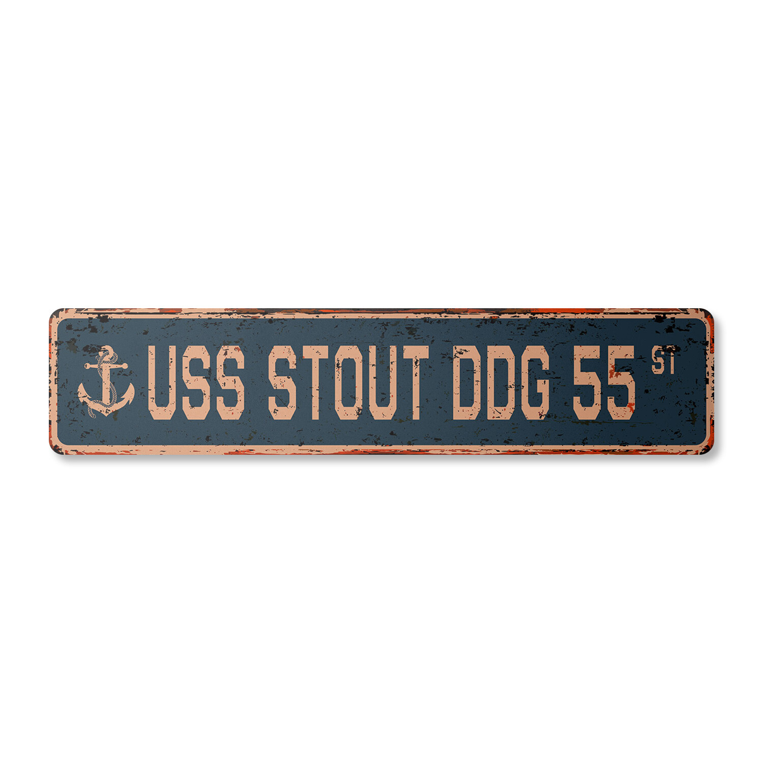 USS STOUT DDG 55 Vintage Street Sign us navy ship veteran sailor rustic gift