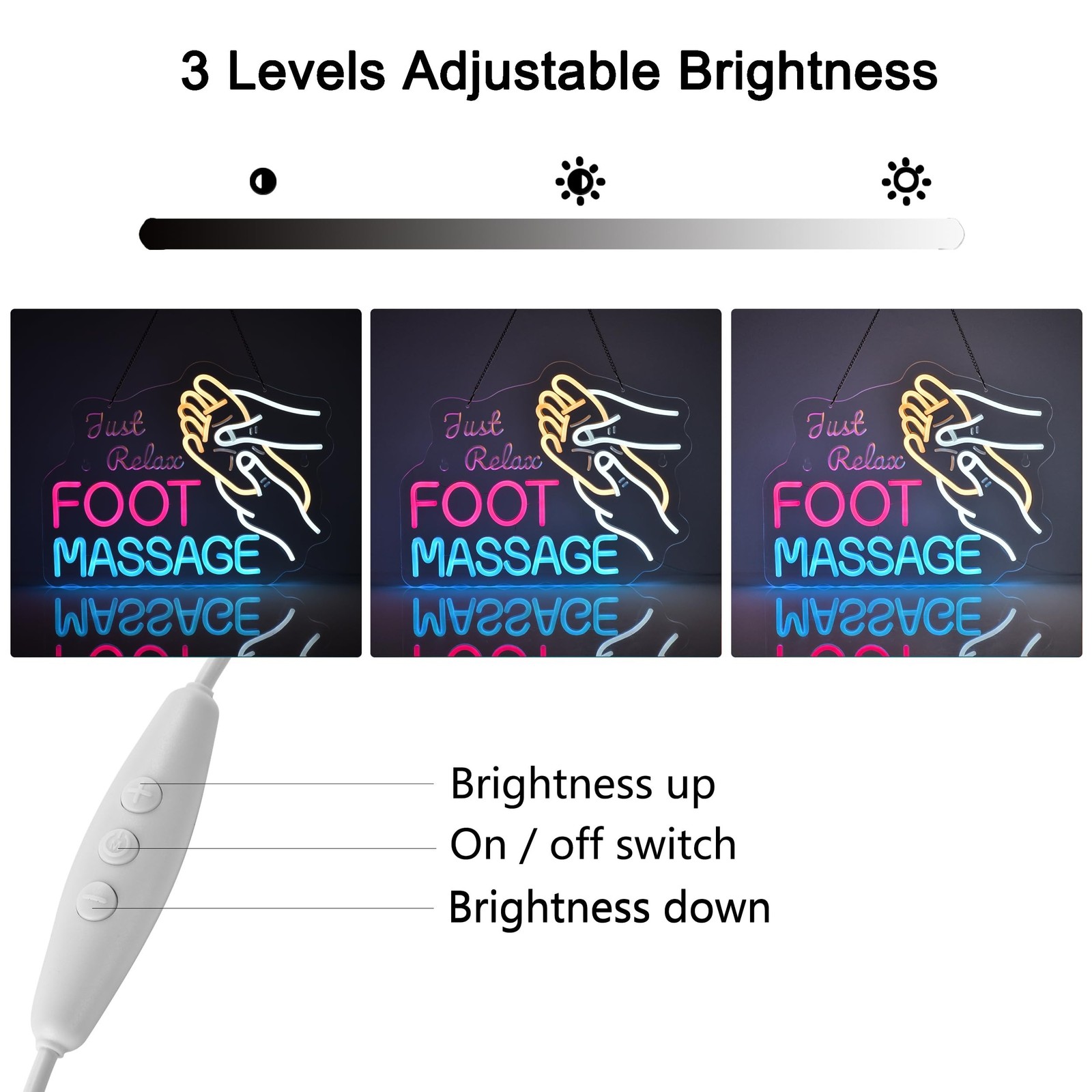 Foot Massage Neon Sign, Neon Lights Hanging Wall Art Decoration for Foot Rela…