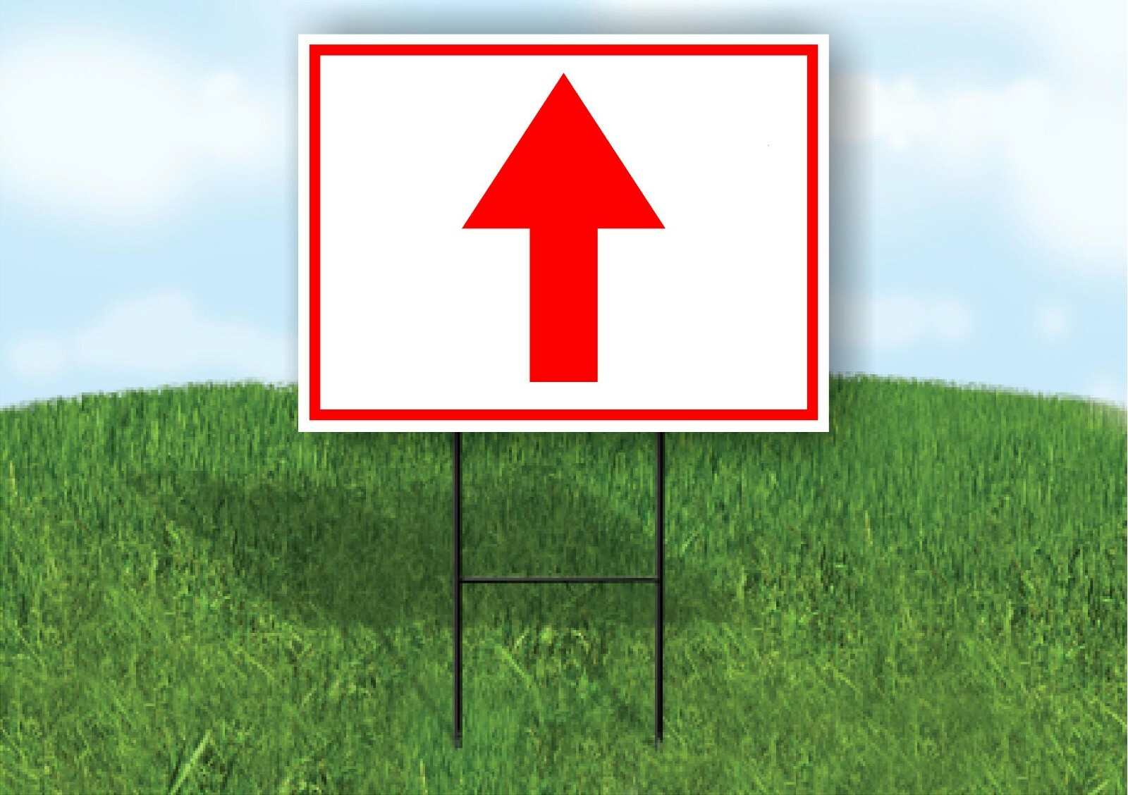 UP arrow red Yard Sign Road with Stand LAWN SIGN Single sided
