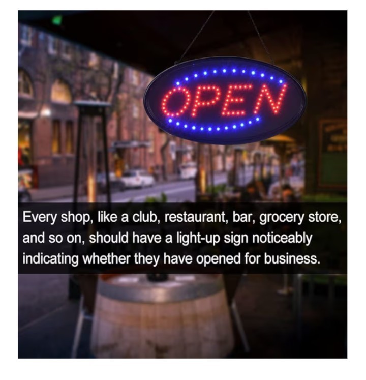 19″X 10″ Large LED Open Sign wit Switch High Bright Visibility Business US Stock