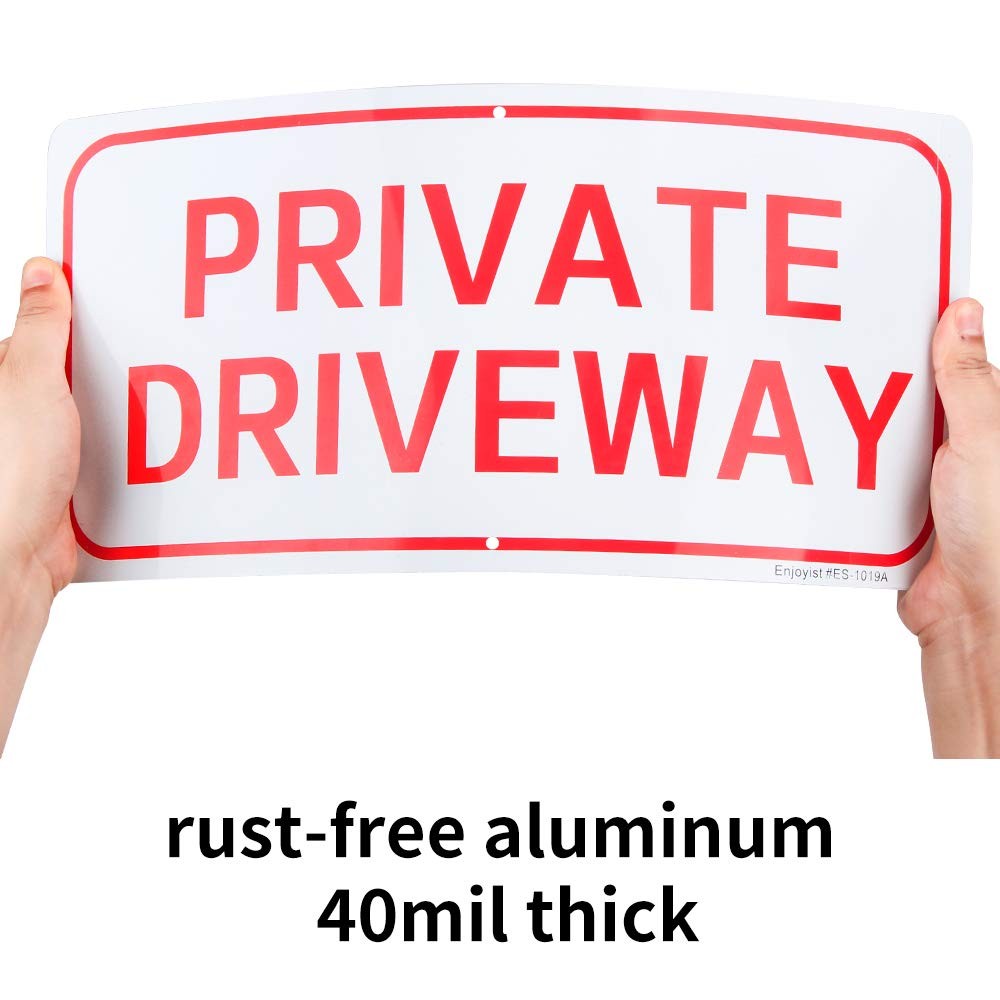 2 PCS 14×7 Inch Private Driveway Sign .04 Inch Reflective Aluminum Metal