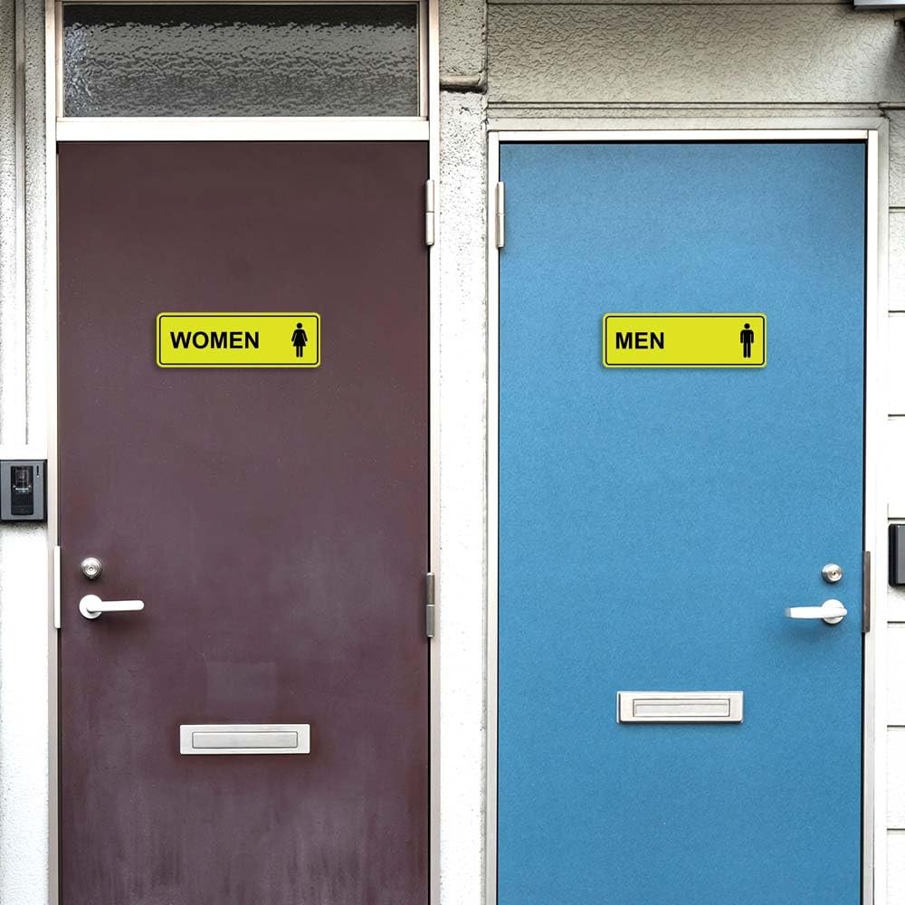 Standard Men Women Restroom Sign – Brushed Gold – Medium 1 Set (2 pcs)