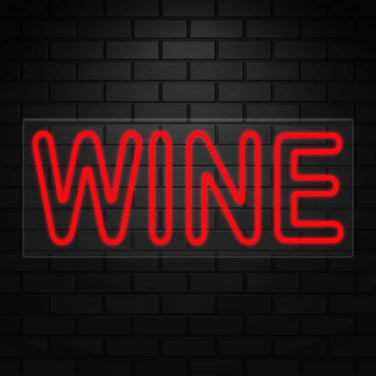 Wine Sign for Business Displays | LED Flex Neon | 32″W x 13″H x 1″D