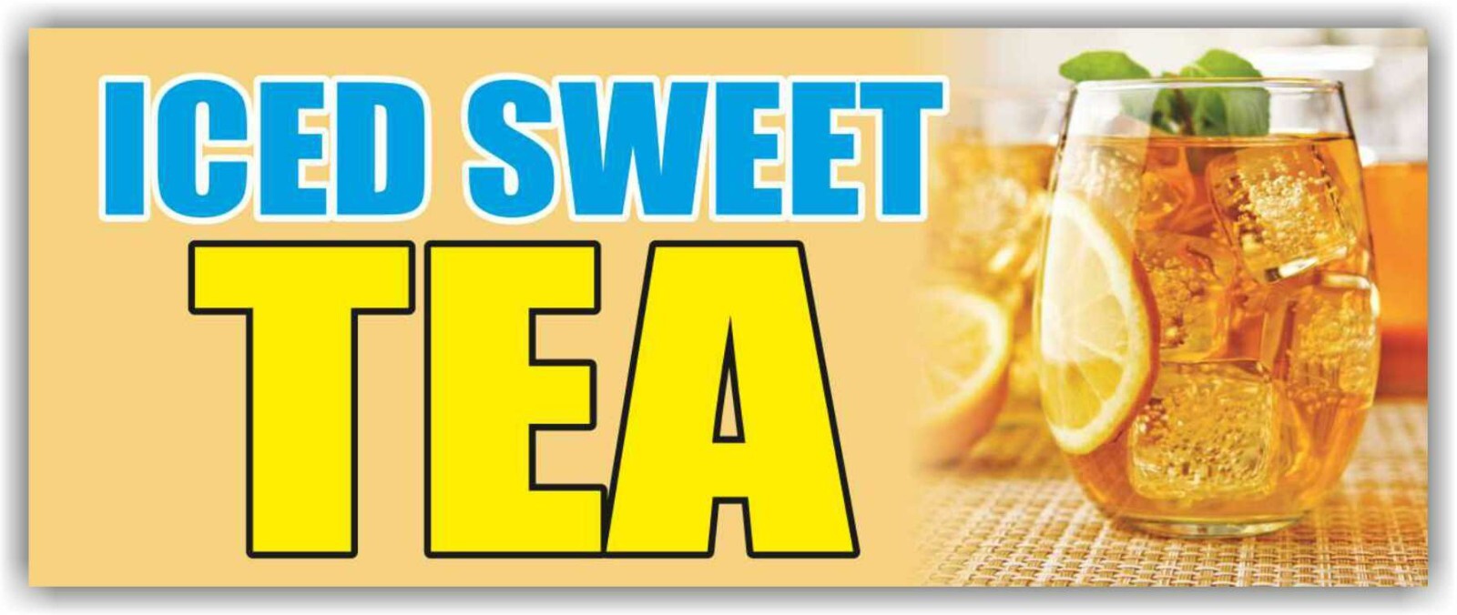 ICED SWEET TEA Advertising Banner Vinyl Mesh Sign HELADA slushies juice coffee