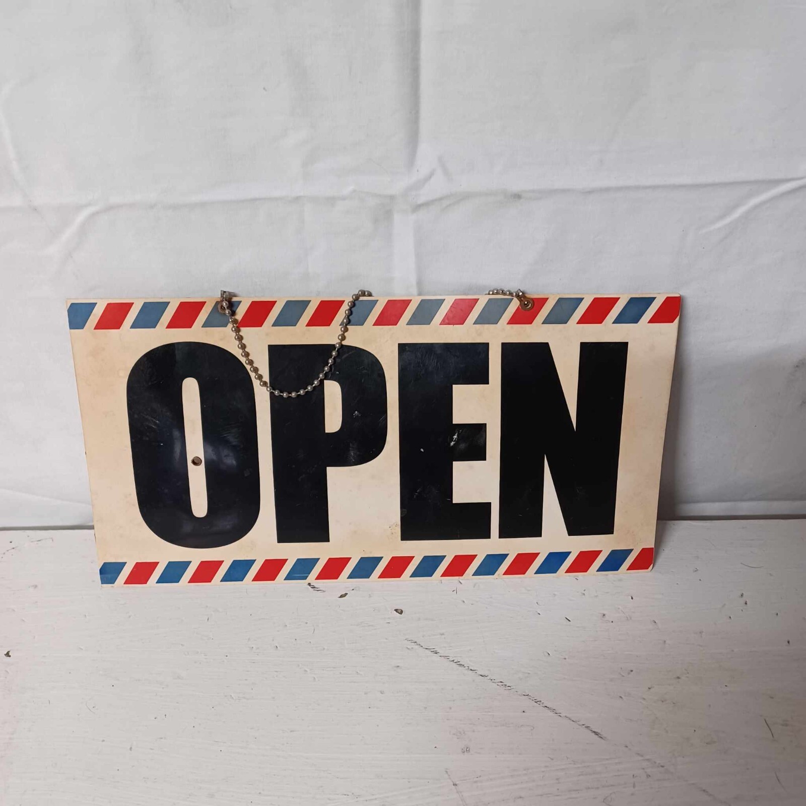 2 Pre-Owned Barber Shop Business Hours Open/Close Signs